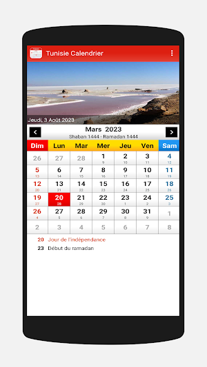 Tunisie Calendrier 2023 Screenshot 0