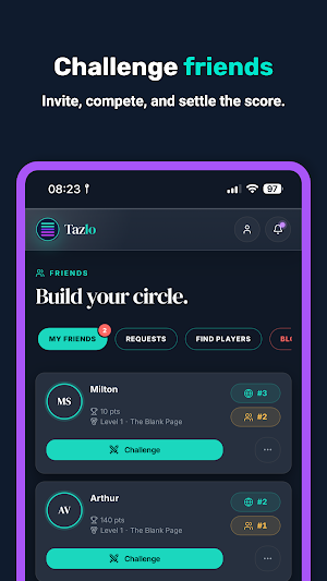 Tazlo: Multiplayer Word Game Screenshot 2