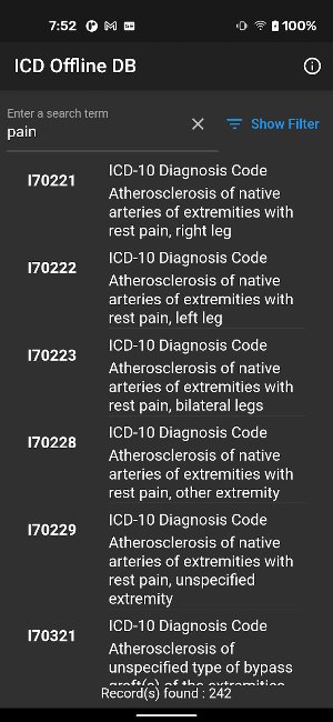 ICD Offline DB Screenshot 2