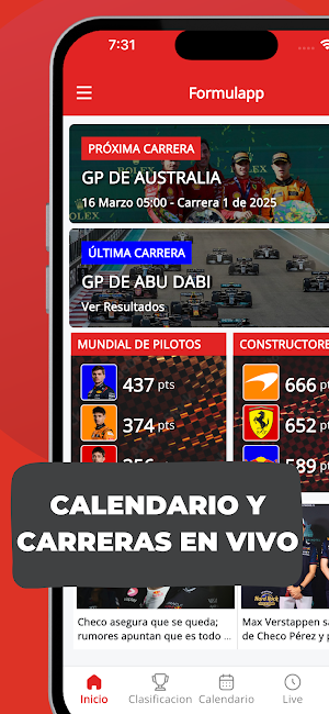 Formulapp - F1 en vivo Screenshot 0