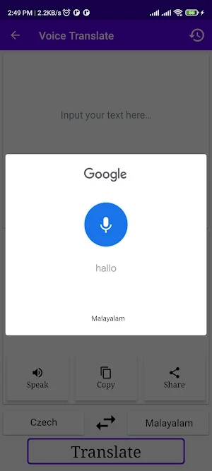 Czech To Malayalam Translator Screenshot 3