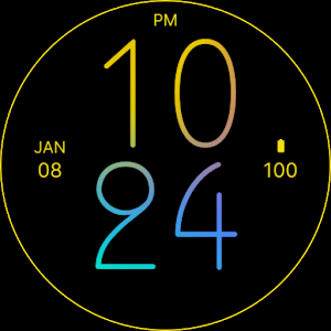 Yellow Blue Air Watch Face Screenshot 3