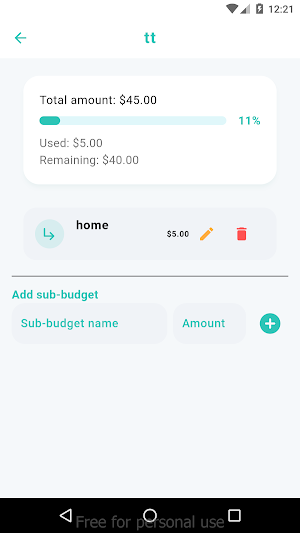 Budget Splitter screenshot 2