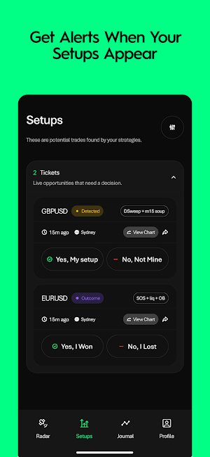 SetupRadar: Trading Alerts Screenshot 2
