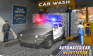 Police Car Wash Service: Gas Station Parking Games Screenshot 1