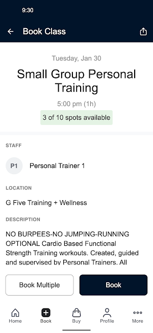 G Five Training + Wellness Screenshot 2