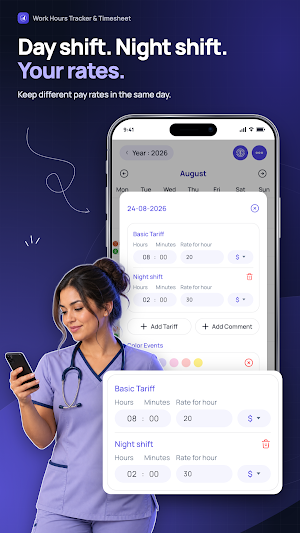 Work Hours Tracker & Timesheet Screenshot 3