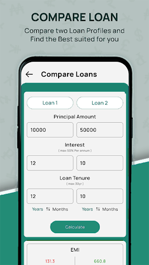LoanView - EMI Loan Calculator Screenshot 1