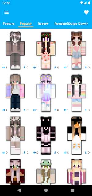 Cute Girls Skins for Minecraft PE Screenshot 0