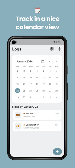 Poop Log - Toilet Poop Tracker Screenshot 1