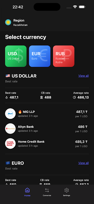 Kazakhstan Exchange Rates Screenshot 2