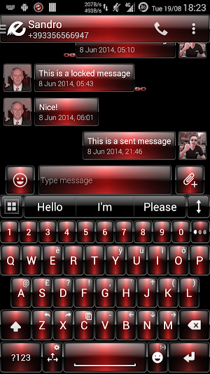 Theme Dusk Red for EvolveSMS Screenshot 2