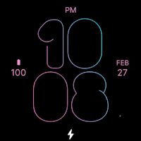 Skinny Blue Pink Watch Face