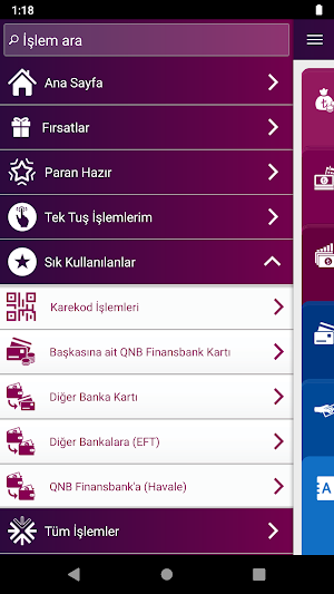 QNB Finansbank Mobile Banking Screenshot 1