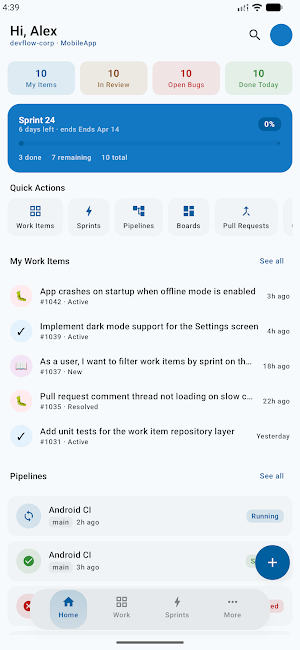 DevFlow: Azure DevOps Client Screenshot 0