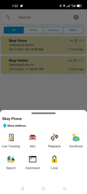 Fuatech GPS Tracker Screenshot 2