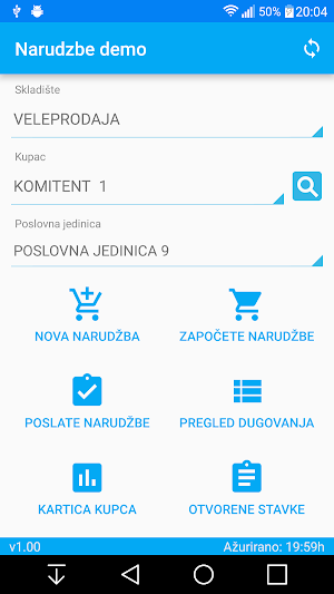 Narudzbe demo - Infosistem Screenshot 0