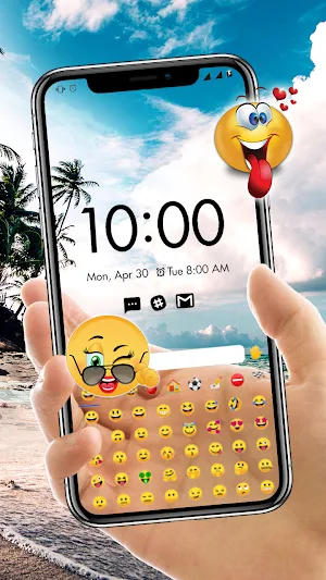 Beach Transparent Keyboard Background Screenshot 3
