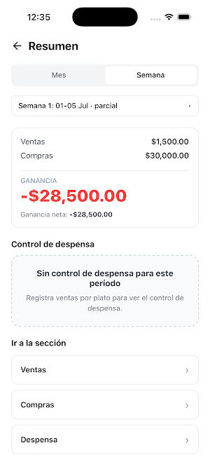 Costo Comida Screenshot 1