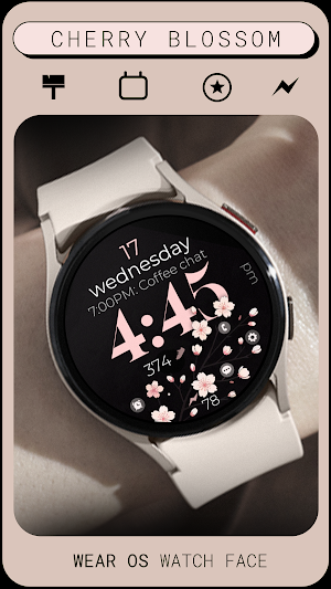 Cherry Blossom pink watch face Screenshot 1