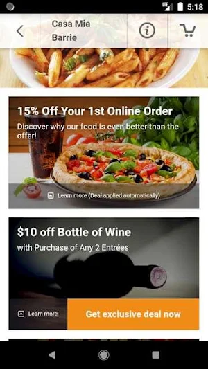 Casa Mia Restaurant Screenshot 2