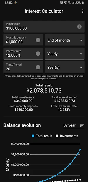 Compound Interest Calculator Screenshot 1