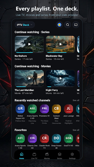 IPTV Deck: Player & TV Guide Screenshot 0
