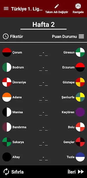 Türkiye 1.Lig Simülasyon 23/24 Screenshot 1