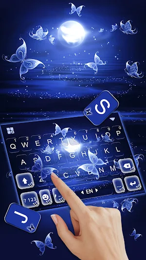 Moonlight Butterfly Keyboard Background Screenshot 1