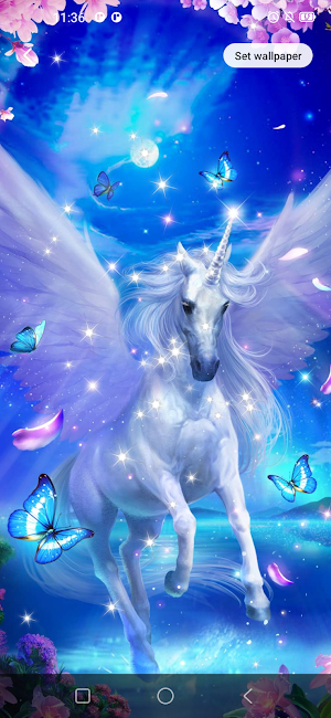 Unicorn Live Wallpaper Glitter Screenshot 3