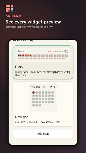 Dotting - Goal Widget Screenshot 1