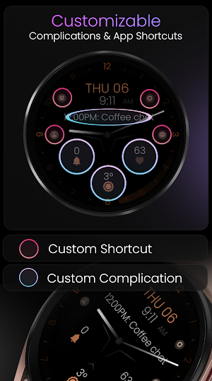 Minimal Black v30 Watch Face Screenshot 3