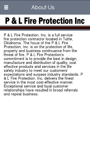 P And L Fire Protection, Inc Screenshot 1
