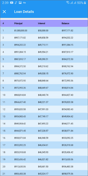 Loan Amortization Screenshot 2