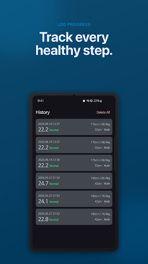BMI Calculator & Tracker Screenshot 1