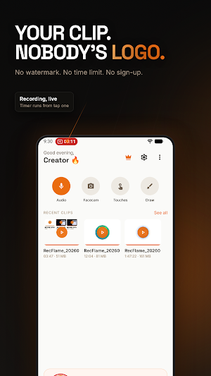 RecFlame: Screen Recorder Screenshot 0
