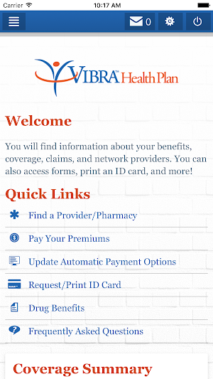 Vibra Health Plan Mobile Screenshot 1