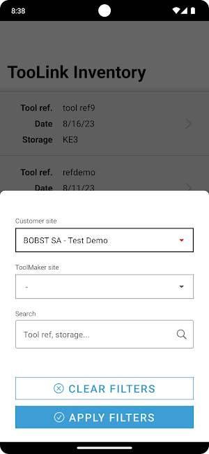 BOBST Connect TooLink Screenshot 3