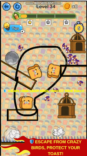 Save The Toast - Puzzle Game Screenshot 1