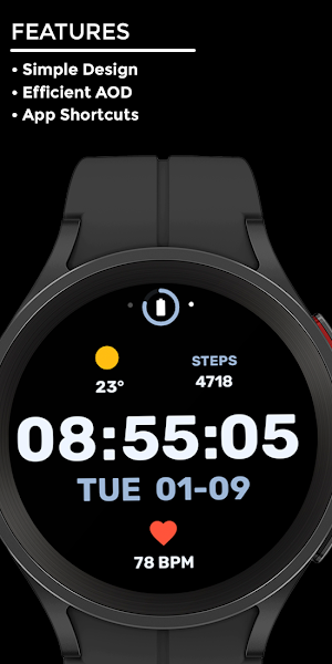 Nighty Digital 24 - watch face Screenshot 1