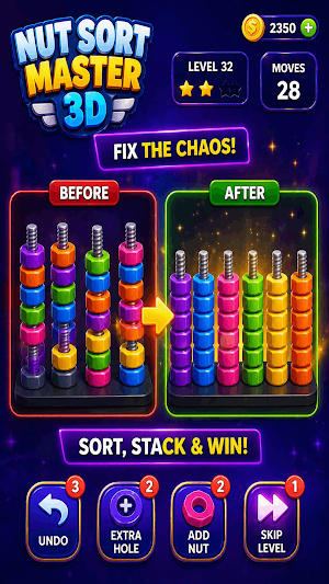 Nut Sort : Color Puzzle Screenshot 2