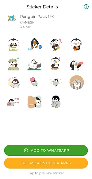 Cute Penguin Stickers for WA Screenshot 1