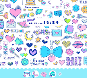 Cute Wallpaper Whimsical Stickers Theme Screenshot 0