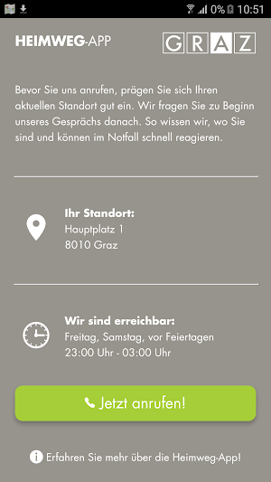 Stadt Graz Heimweg-App Screenshot 2