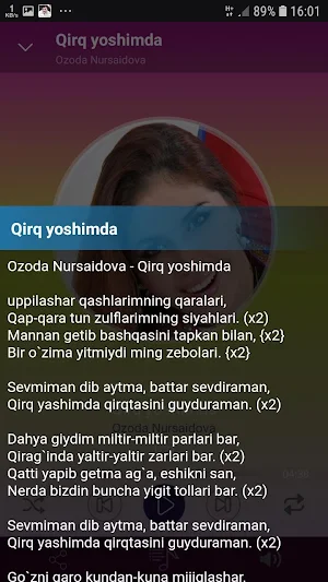 Ozoda Nursaidova qo'shiqlari Screenshot 0