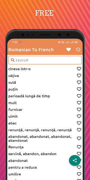 Romanian To French Dictionary Offline Screenshot 0