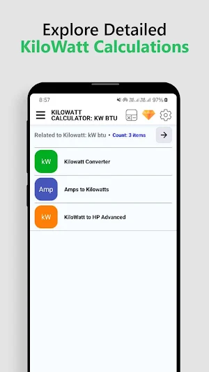 Kilowatt Calculator: kW btu Screenshot 0