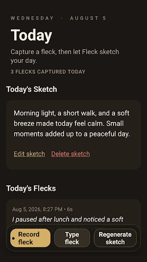 Fleck: AI Journal Screenshot 2
