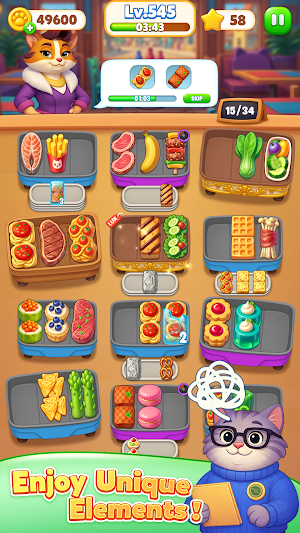 Cat Kitchen: Food Sort Puzzle Screenshot 3