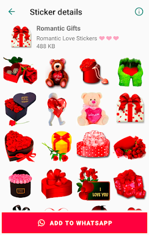 Romantic Love stickers for WhatsApp WAStickerApps Screenshot 1